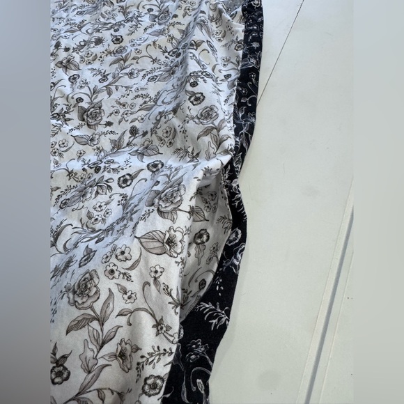 Handmade White Black Floral Midi Flowy Summer Sun Dress Size M/L - Picture 2 of 6